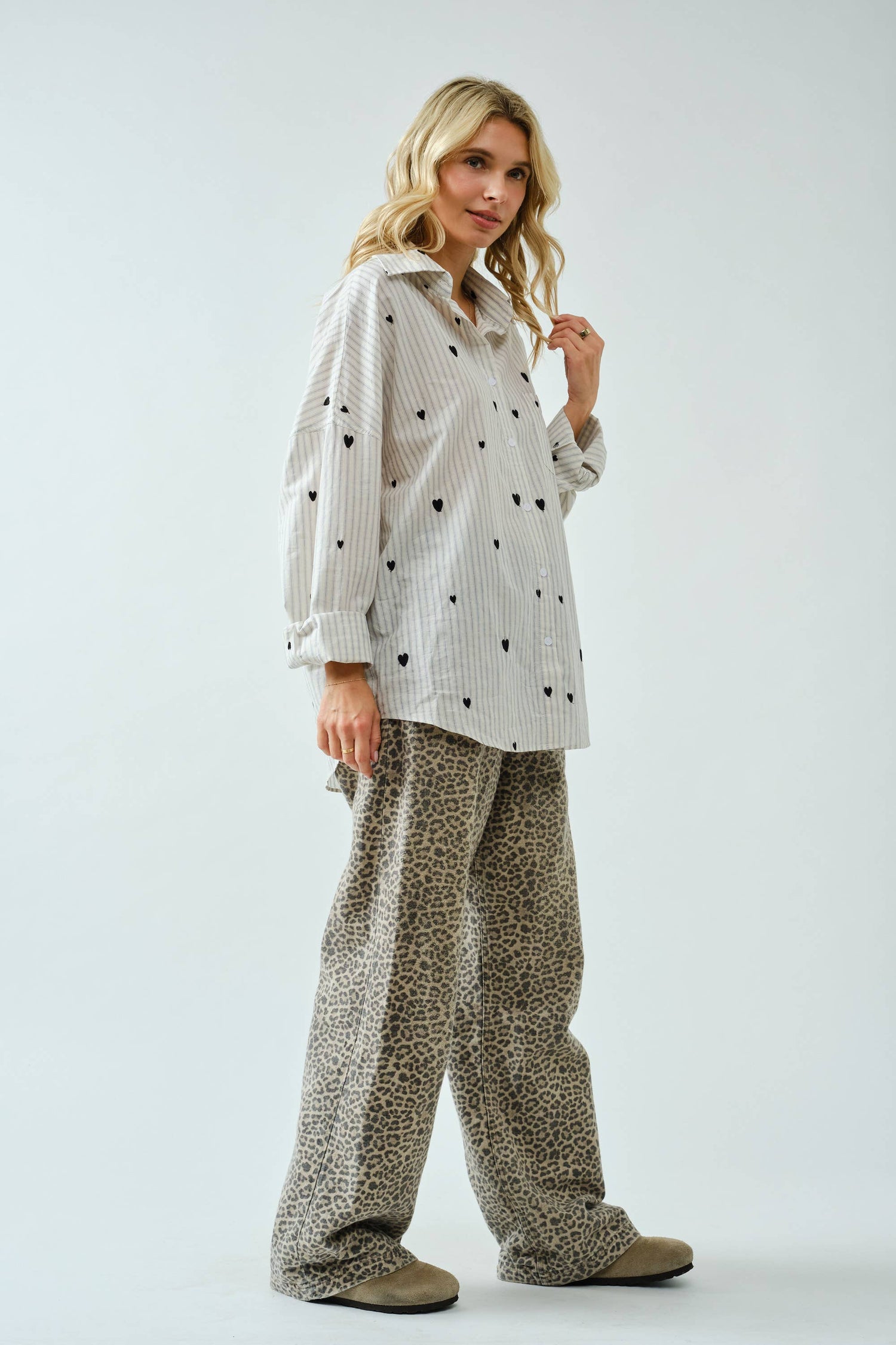 Heartfelt Oversized Button Down
