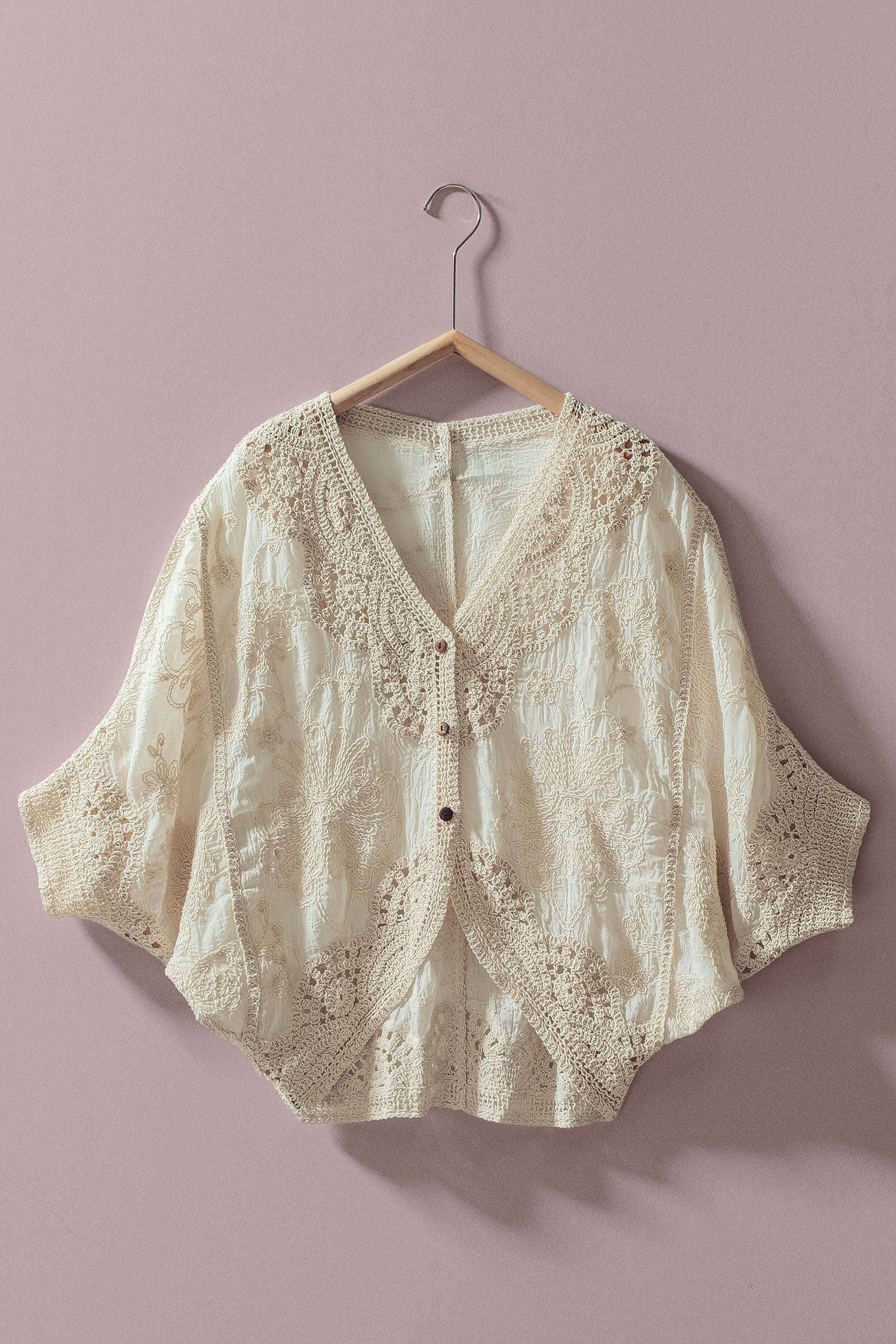 Stevie Embroidered Button Front Top