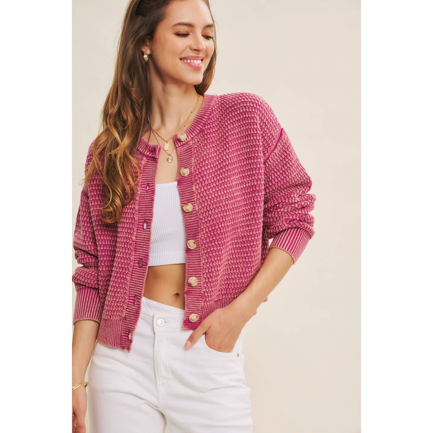 Lavender Haze Mineral Washed Cardigan