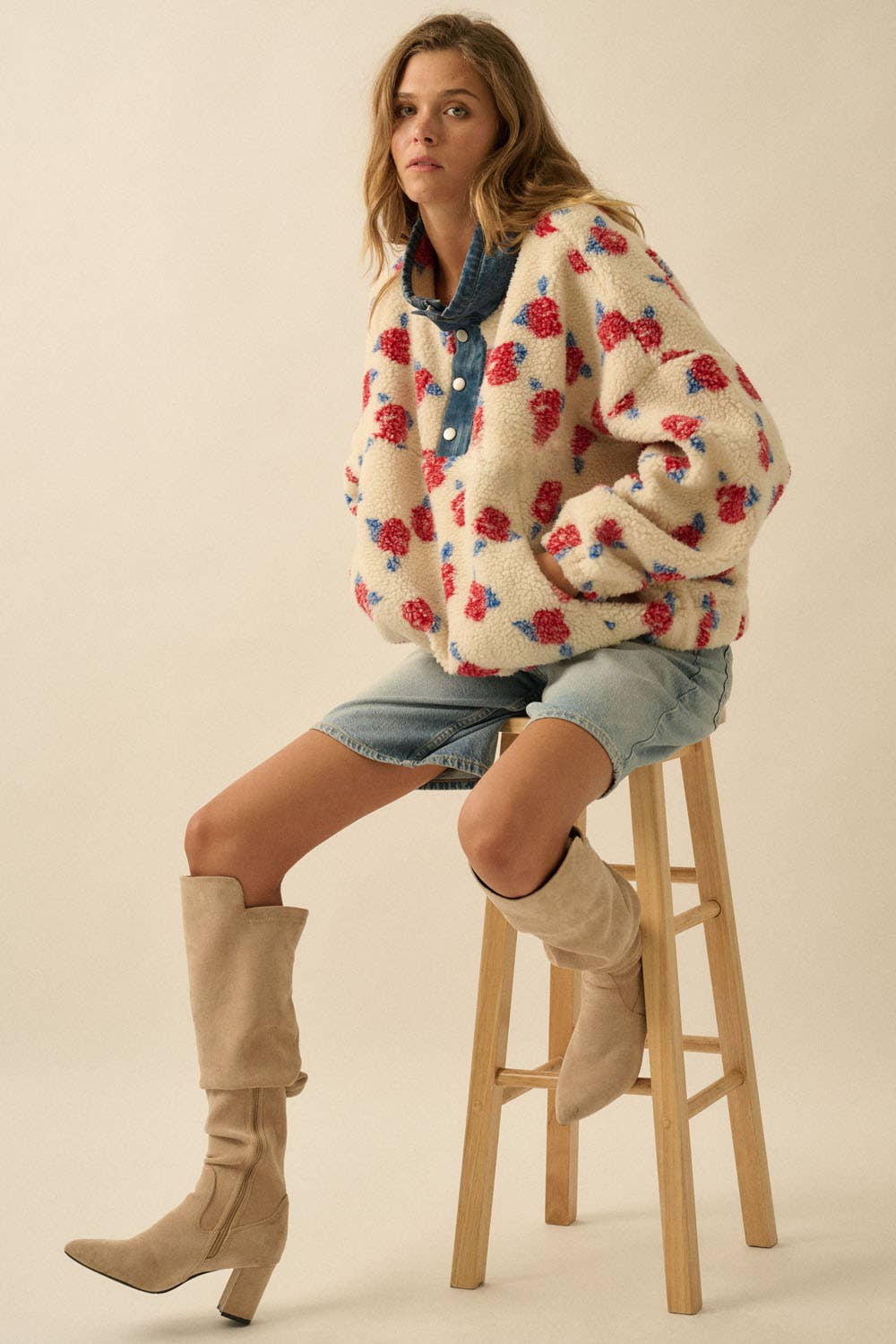 Bluebell Sherpa Half Zip Pullover