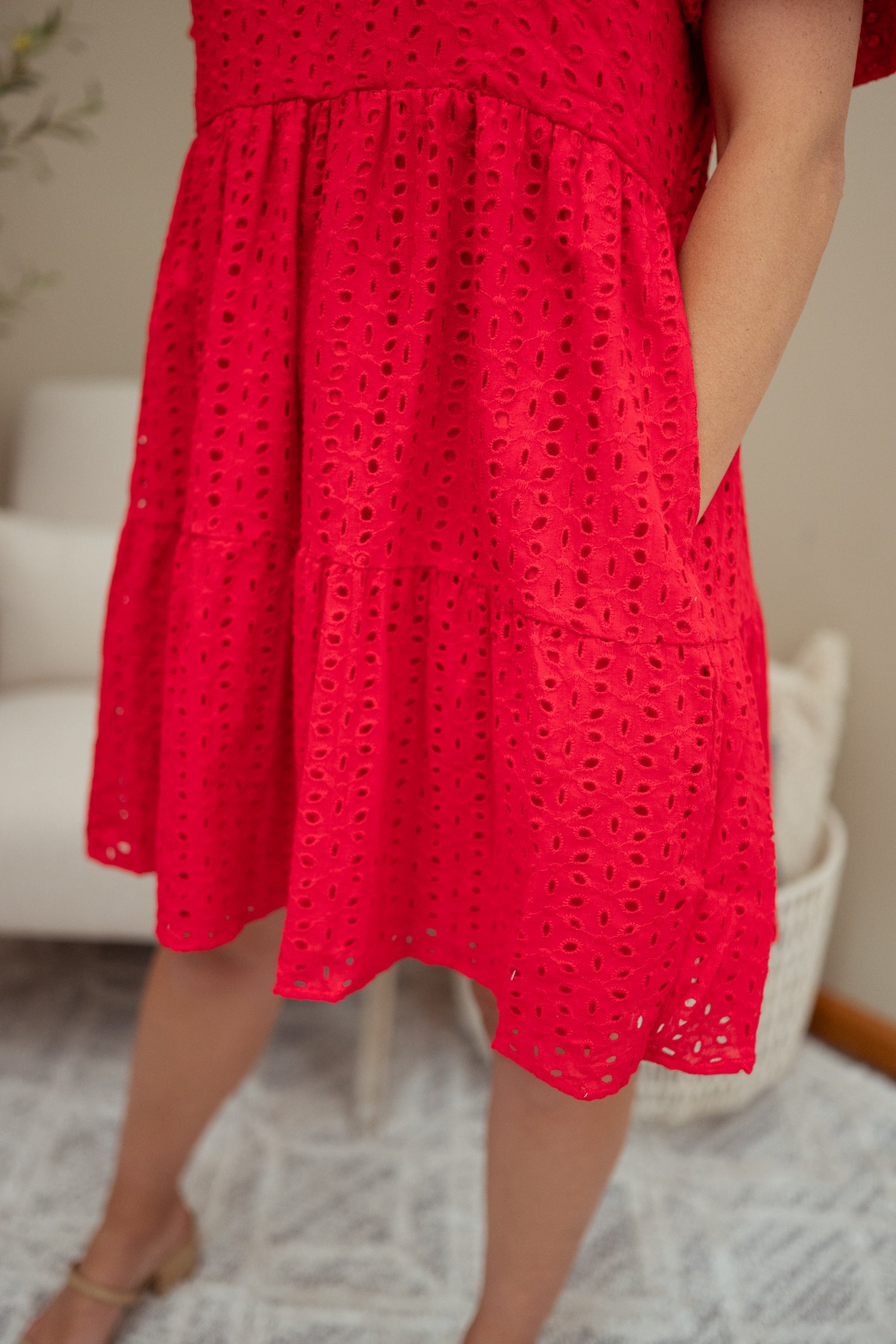 Jacey Babydoll Eyelet Mini Dress