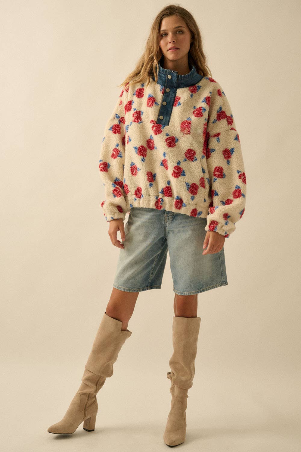 Bluebell Sherpa Half Zip Pullover