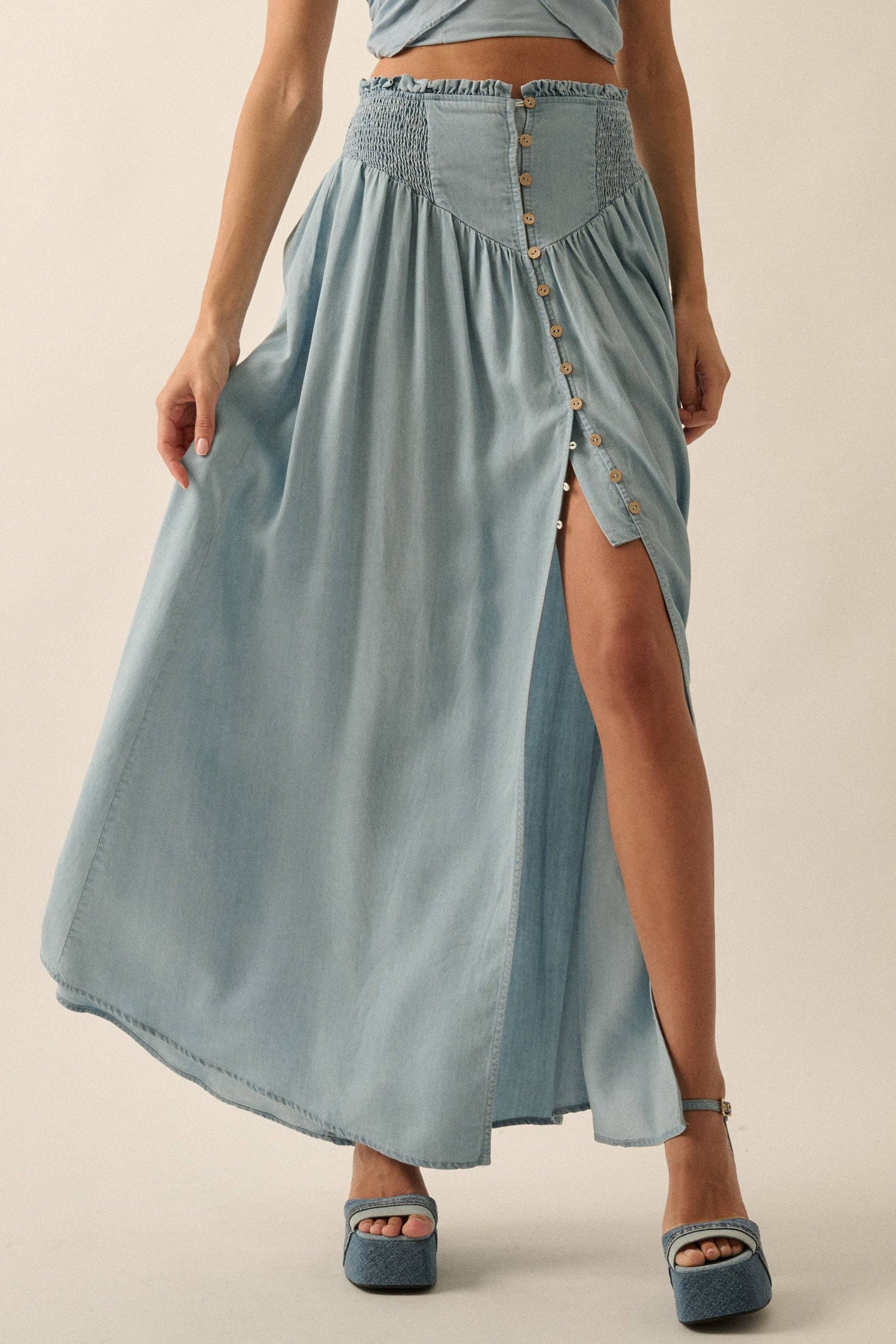 Lakeside Denim Maxi Skirt