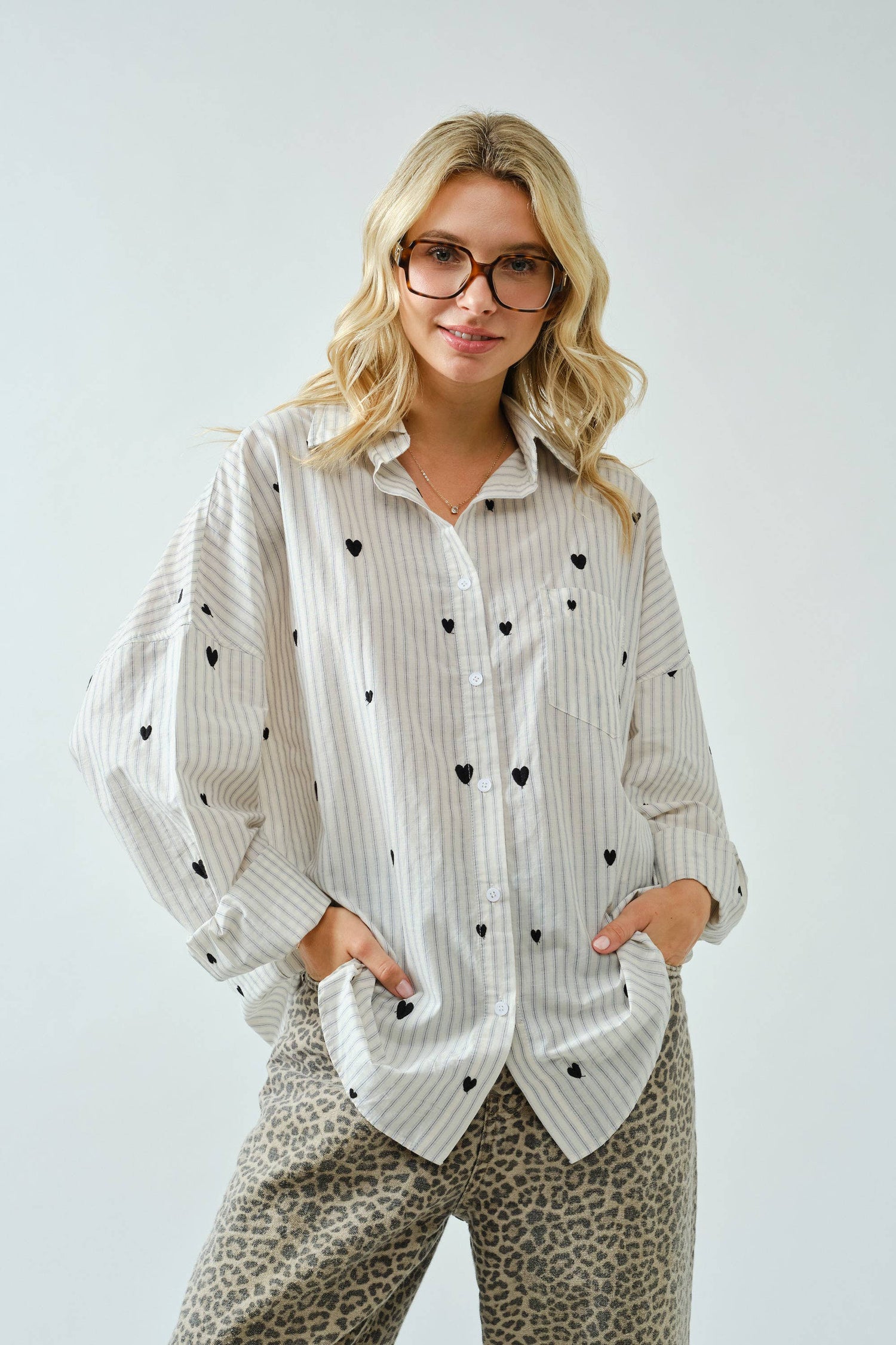 Heartfelt Oversized Button Down