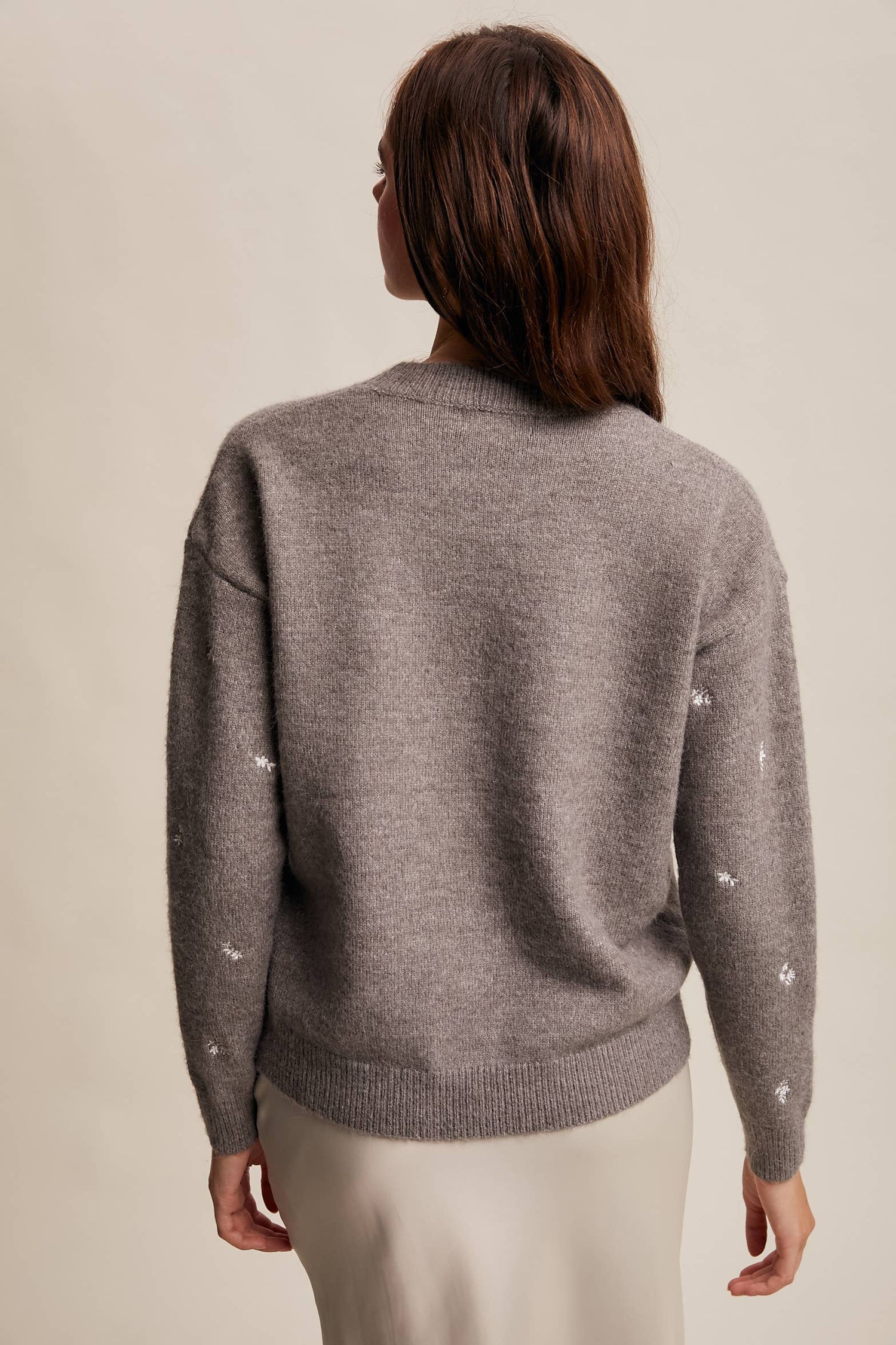 Petal Dot Embroidered Sweater