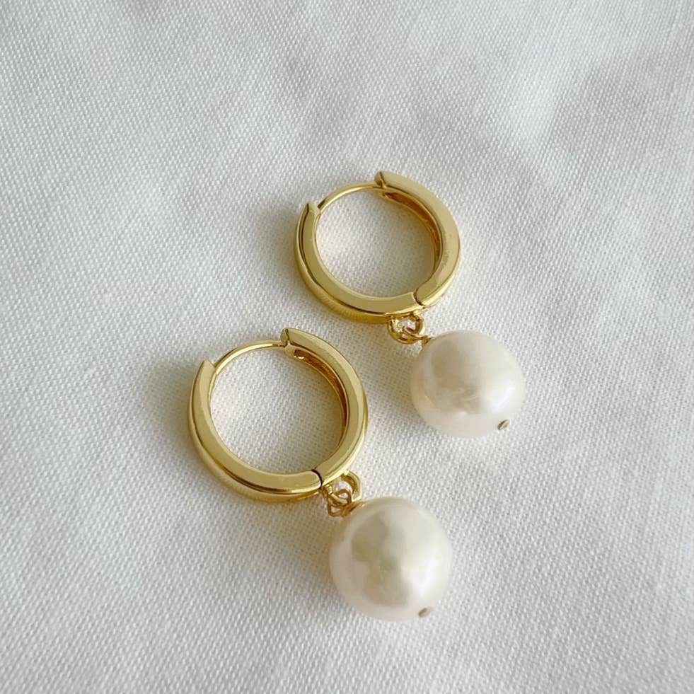 Addison Freshwater Pearl Huggie Hoops