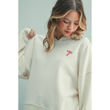 Bow Relaxed Crop Hoodie
