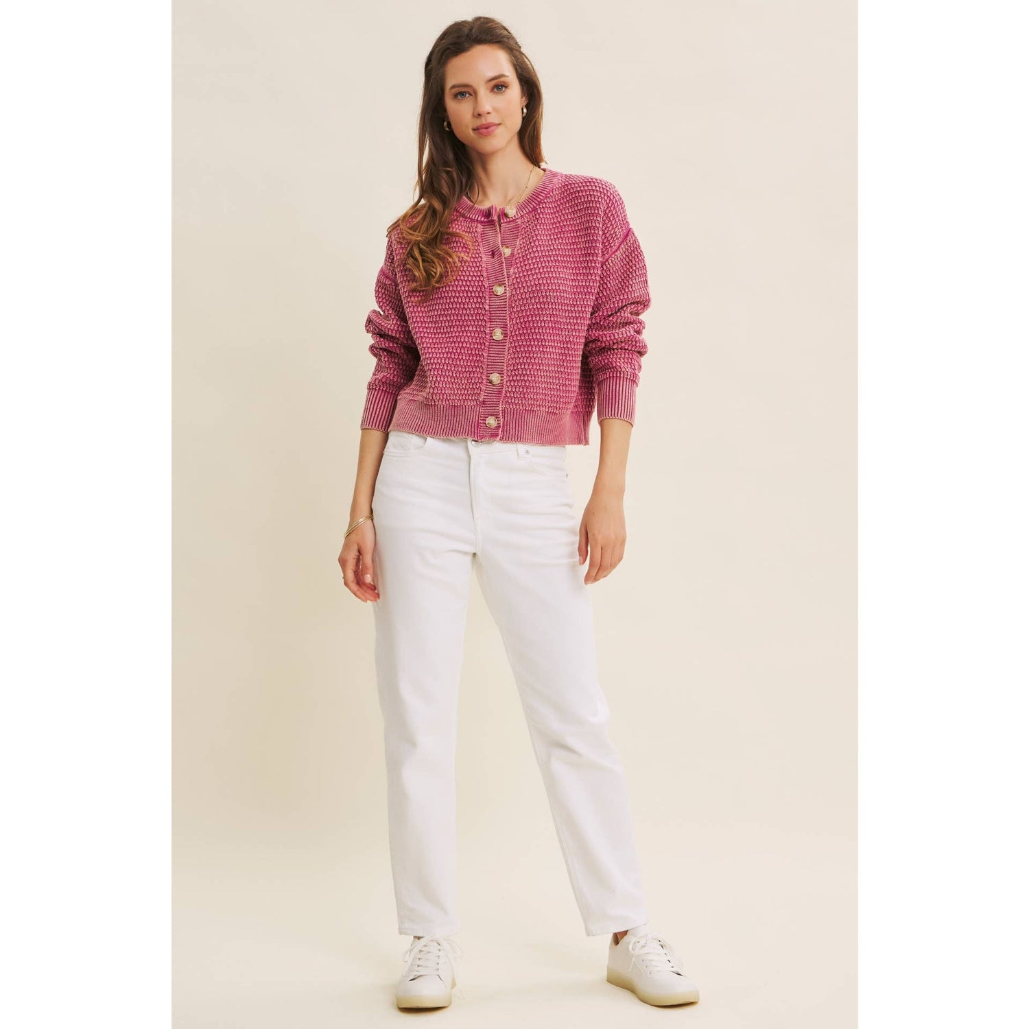 Lavender Haze Mineral Washed Cardigan