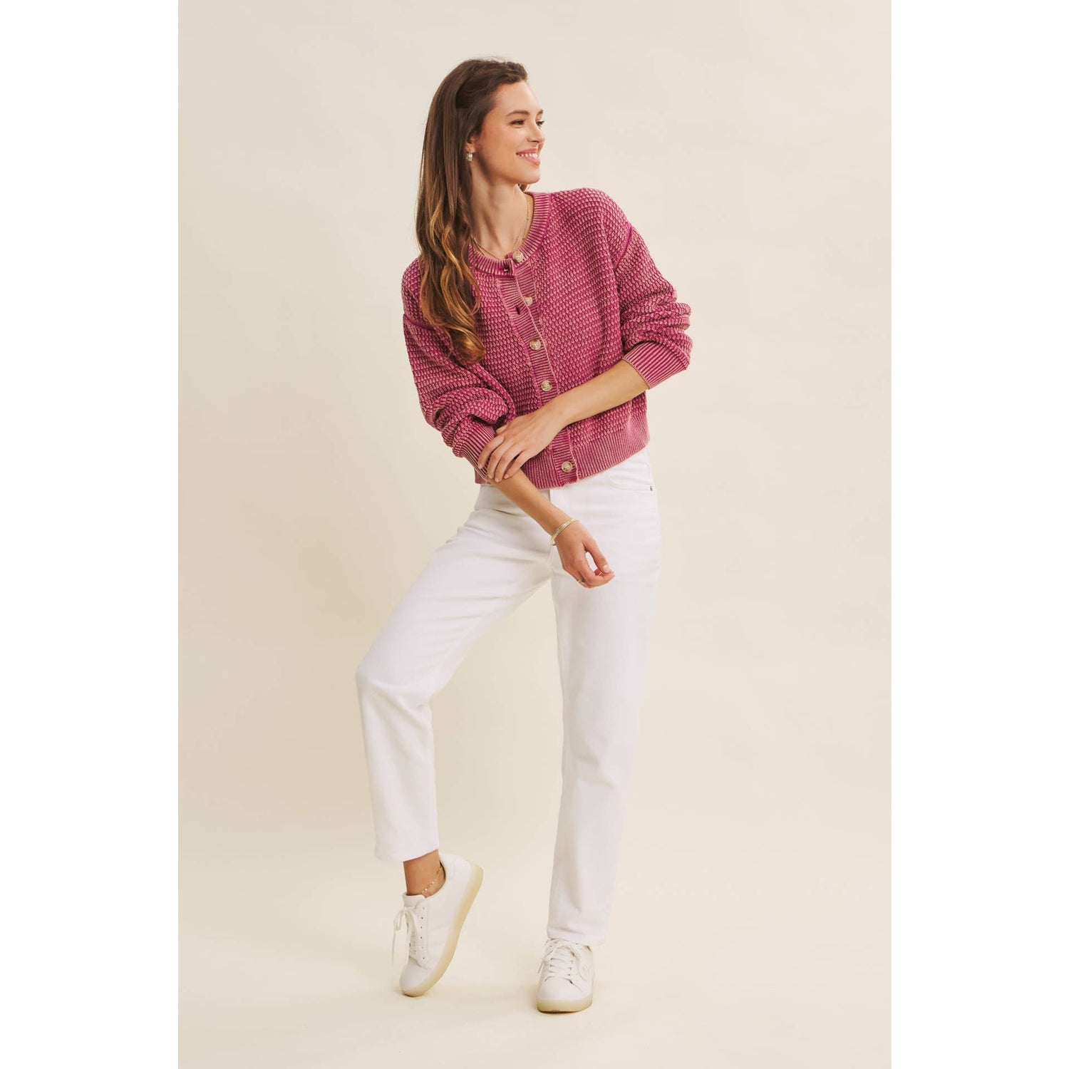 Lavender Haze Mineral Washed Cardigan