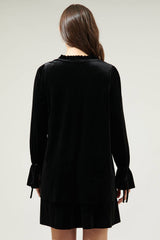 Karyssa Velvet Double Layer Trapeze Dress