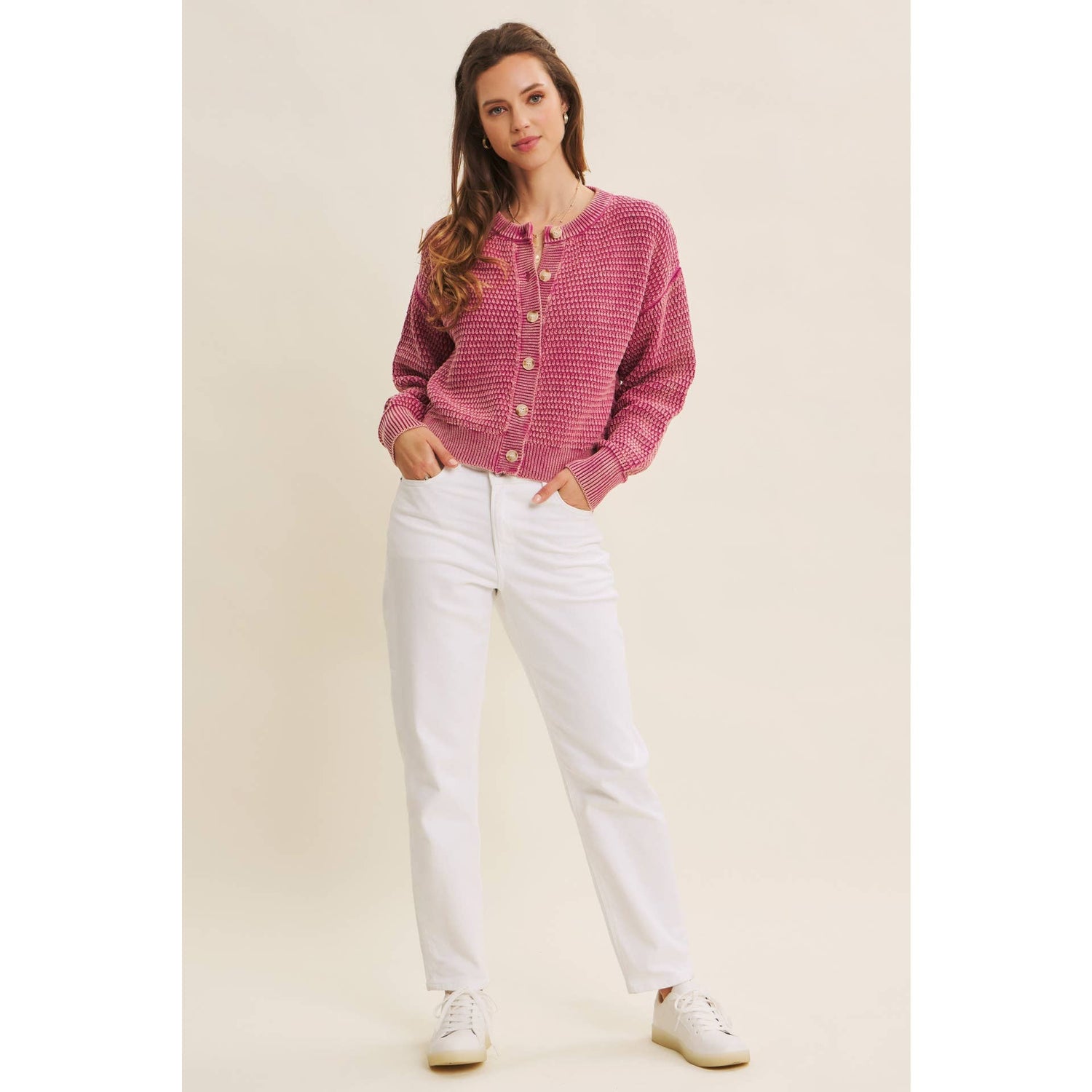 Lavender Haze Mineral Washed Cardigan