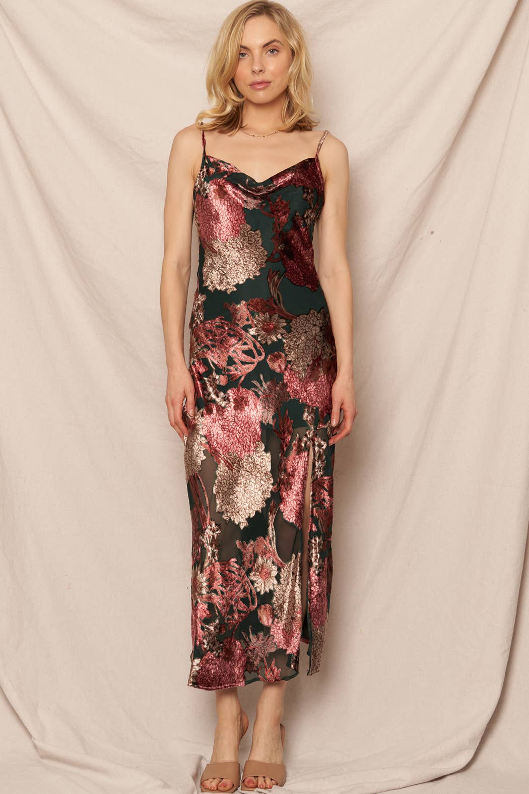 Midnight Garden Midi Dress