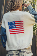 Americana Denim Sleeve Cardigan