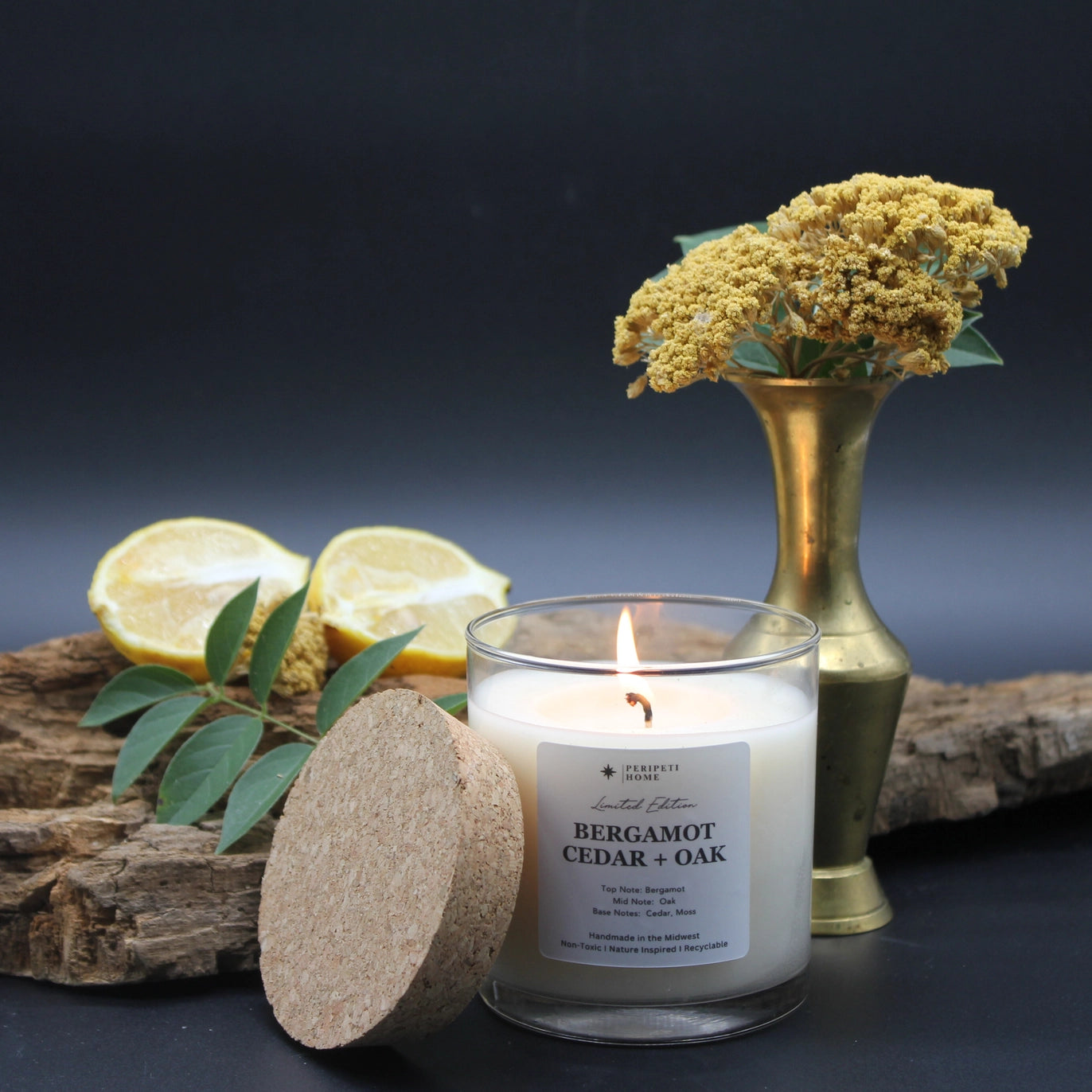 Bergamont Cedar + Oak Candle