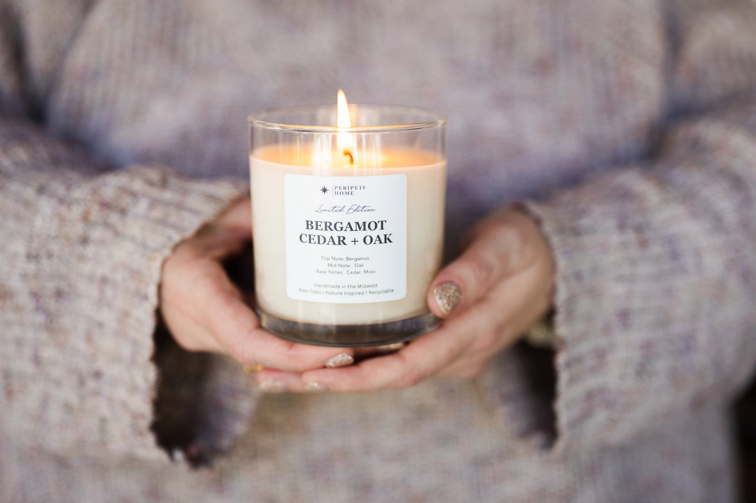 Bergamont Cedar + Oak Candle