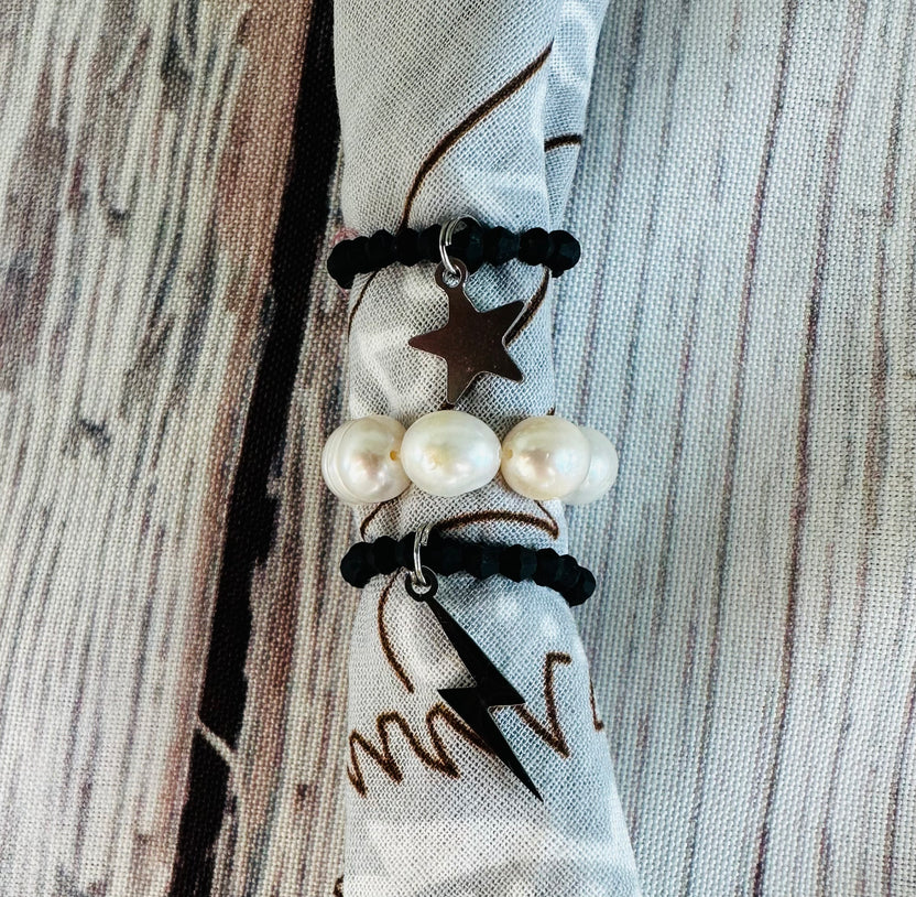 Ivory Pearl Bandana Charm