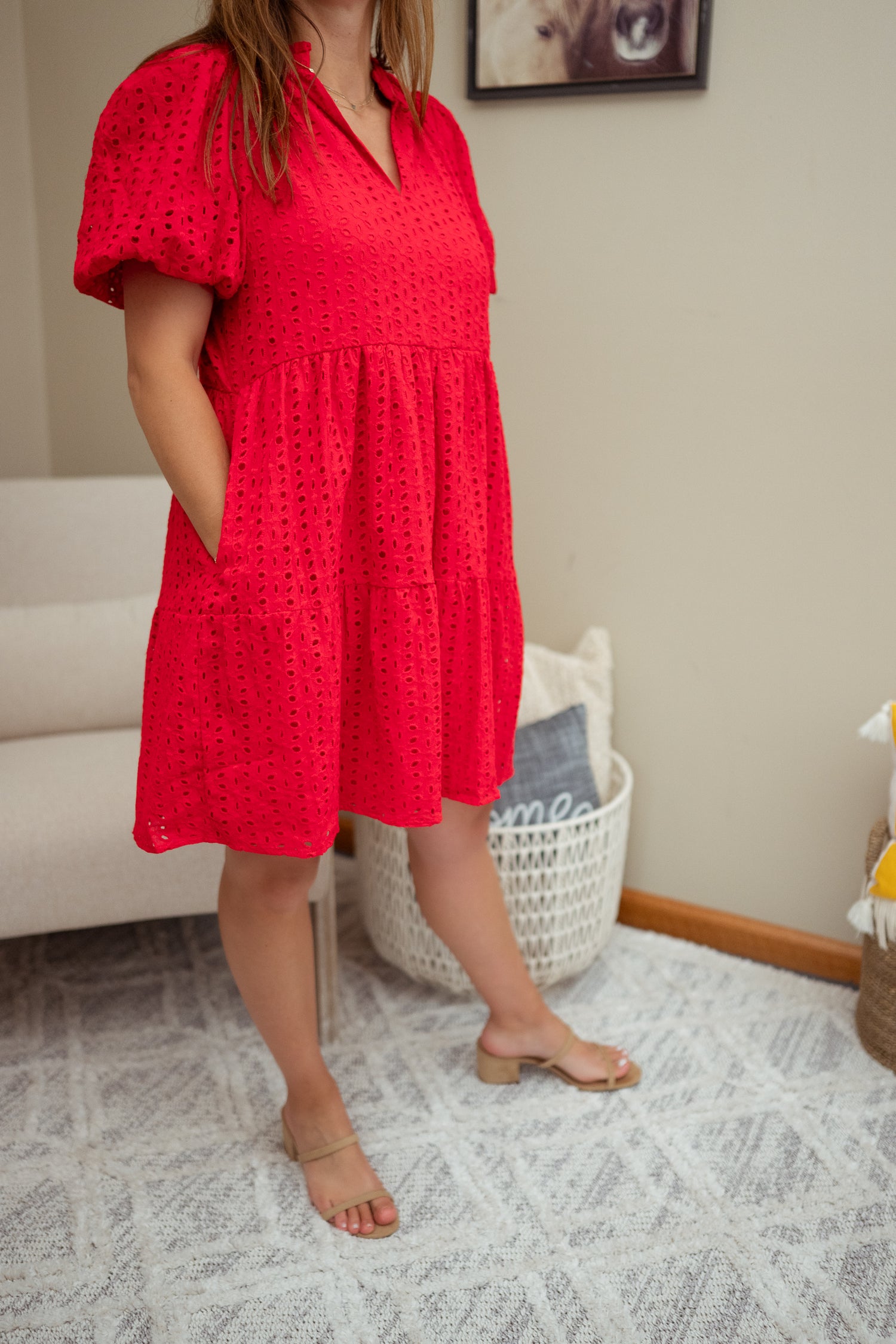 Jacey Babydoll Eyelet Mini Dress