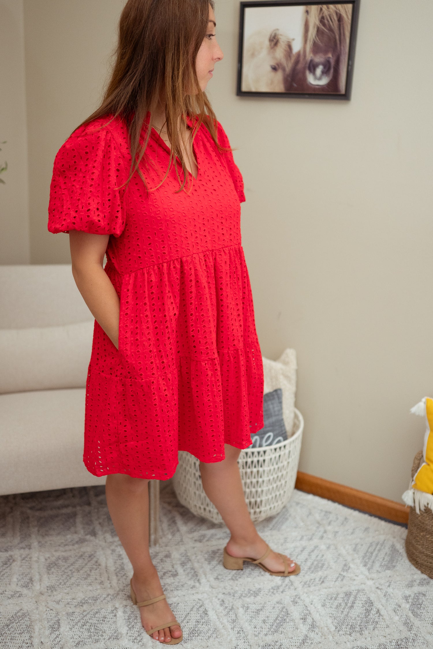 Jacey Babydoll Eyelet Mini Dress