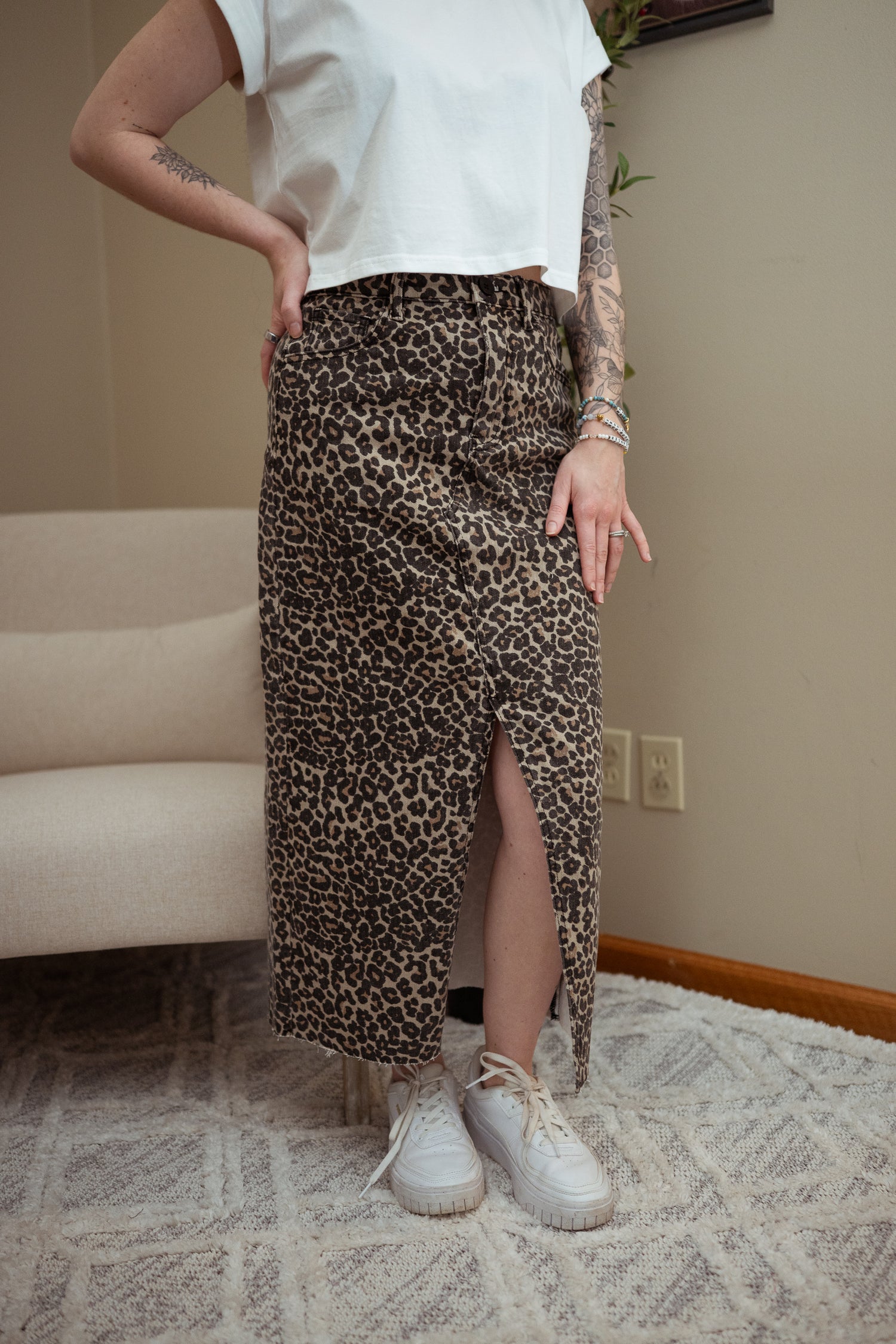 Savannah Leopard Print Skirt