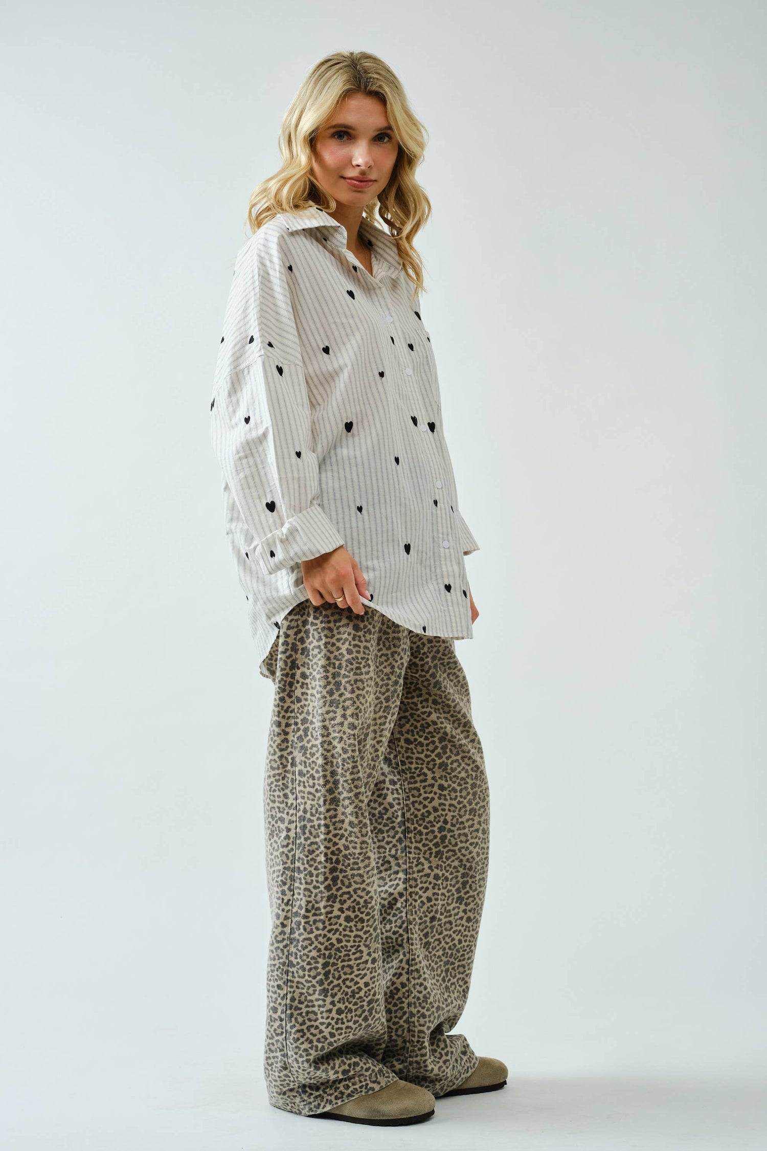 Heartfelt Oversized Button Down
