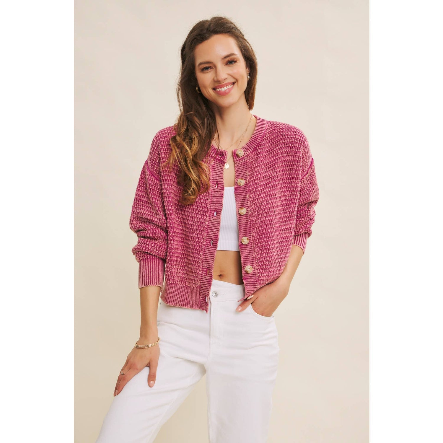 Lavender Haze Mineral Washed Cardigan
