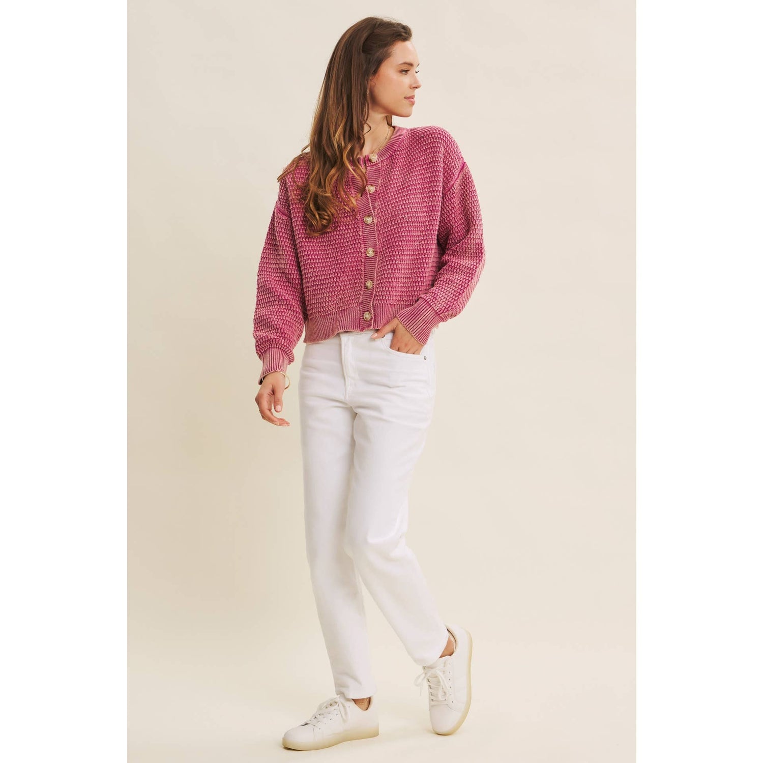 Lavender Haze Mineral Washed Cardigan