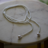 Wrap Pearl Lariat Necklace